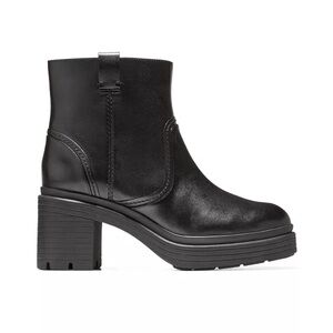 New Cole Haan Paz Pull On Booties In Black Leather Sz 8